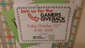 gamers give back tour sign from ronald mcdonald b'ham 10.23